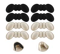 SUNNIFLY 4 paires de Coussinet Talon Chaussure, Protege Talon Chaussure, Coussin de Talon pour Homme et Femme, pour Remplir les Anneaux de Talon (2 Noir/2 Beige)