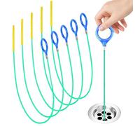 SUNNIFLY 5 x Furet Deboucheur Canalisation，Deboucheur Evier en Spirale de 90 cm，Convient pour Salle de Bain et évier de Cuisine (Vert)