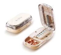 SUNNIFLY Coupe Comprimé, Coupe Medicaments pour Petits et Grands Comprimés avec Rangement pour la vie Quotidienne et les Voyages.