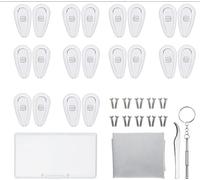 SUNNIFLY Coussinet Lunettes Nez Set pour Vis Lunettes Protection Nez Kit de Réparation de Lunettes avec Double Tournevis, Pinces à épiler et Chiffon de Nettoyage de Lunettes etc.