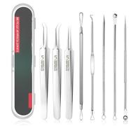 SUNNIFLY Kit Extracteur Point Noir, Outil pour Nettoyer les Points Noirs, Acné, Acier Inoxydable, pour Tous Types de Peaux.