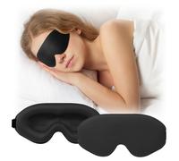 SUNNIFLY Masque de Nuit, 3D Cache yeux pour Dormir, Voyage Accessoires, Blackout soft Adjustable, Ideal for Travelling, Office and jet Lag (21x10 cm, Black)