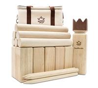 SunNordic Kubb Jeu d'échecs Viking - Jeu d'échecs suédois en bois d'hévéa de qualité supérieure - Avec sac de transport en toile et instructions de jeu - Robuste - Pour enfants et adultes