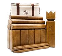 SunNordic Kubb Jeu d'échecs Viking - Jeu d'échecs suédois en bois d'hévéa de qualité supérieure - Avec sac de transport en toile et instructions de jeu - Robuste - Pour enfants et adultes