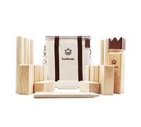 SunNordic Kubb Jeu d'échecs Viking - Jeu d'échecs suédois en bois d'hévéa de qualité supérieure - Avec sac de transport en toile et instructions de jeu - Robuste - Pour enfants et adultes