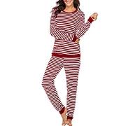 SUNNSEAN Pyjama Femme Enceinte d'Allaitement en Coton Deux Pièces, Vêtements De Nuit Manche Longue Col Rond Pour Grossesse, Toutes Saisons