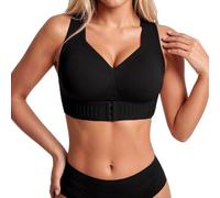 SUNNSEAN Soutien Gorge sans Armature Push Up Correcteur de Posture Maintien Dos Brassiere Femme sans Armature Soutif sans Armature Anti Bourrelet Dos Croisé Dos Fermeture Devant Maintien Fort Comfit