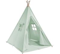 SUNNY Alba Tente Tipi pour Enfants en Vert | Tente de Jeu avec Tapis pour l’intérieur / chambre | 120x120 cm
