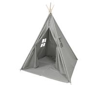 Sunny Alba Tipi en Coton Gris pour Enfants | Tente de Jeu avec Fenêtres, Coussin & Tapis, 120 x 120 cm