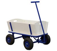 SUNNY Billy Chariot de Jardin, Bois - Bleu - 94x61x97cm/100 kilos max | 4 Roues