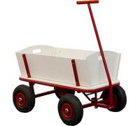 SUNNY Billy Chariot de Jardin, Bois - Rouge - 94x61x97cm/100 kilos max | Chariot pour Jardin, Chariot Jardin 4 Roues | Chariot de Plage, Chariot pour
