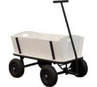 SUNNY Billy Chariot de Transport en Bois - Noir - 94x61x97cm/100 kilos max | Chariot pour Jardin, Chariot Jardin 4 Roues | Chariot de Plage, Chariot