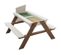 Sunny Dave Table Sable et Eau / Pique Nique en Bois - Beige | Avec Couvercle et Boîtes de Rangement | Jeu Enfant à Eau pour le Jardin