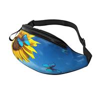 Sunny Day Bleu Papillon Tournesol Fanny Pack pour Femmes Hommes Mode Taille Sac Ceinture Sacs avec Sangle Réglable Casual Bum Sac pour Cyclisme Entraînement Randonnée Voyager Courir Sport