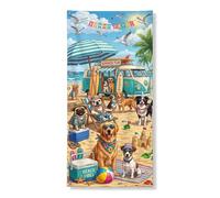 Sunny Days Couverture de chien de plage décorative pour chien - Décoration d'extérieur amusante pour l'été - 91,4 x 182,9 cm