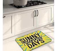 Sunny Days Tapis de cuisine doux pour sol, rembourré, confortable, lavable, antidérapant pour cuisine, évier, buanderie, salle de bain, jaune vif, 40,6 x 61 cm