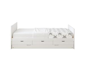 Sunny Eli Lit Gigogne Avec 3 Tiroirs De Rangement Blanc, En Bois | 2 Places - Sans Matelas - 206,5 X 97 X 75 Cm | Pour Matelas: 90 X 200 Cm.