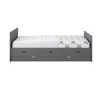 Sunny Eli Lit Gigogne avec 3 Tiroirs de Rangement Gris | Lit Gigogne 2 Places pour Chambre Enfant - Sans Matelas - 206,5 X 97 X 75 Cm | pour Matelas: 90 X 200 Cm.