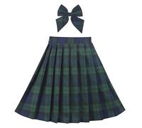 Sunny Fashion Filles Jupe Vert Bleu Plaid Plissé Vichy Arc École Décontractée Classique 7-8 Ans