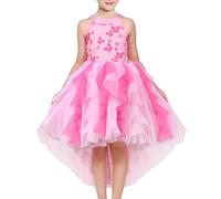 Sunny Fashion Filles Licou Habiller Rose Étagée Reconstitution Historique Salut-Bas Dos Creux Princesse Partie 10 Ans