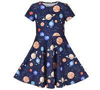 Sunny Fashion Robe Fille Astronomie Saturne Vénus Système Solaire Manche Courte 5 Ans