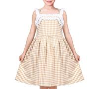 Sunny Fashion Robe Fille Blanc Noir Plaid Années 1950 Millésime Sangle sans Manches Décontractée 5-10 Ans