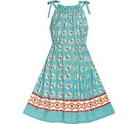 Sunny Fashion Robe Fille Bleu Éléphant Coton Décontractée Été Robe d'été 5 Ans