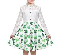 Sunny Fashion Robe Fille Dentelle Perle Prune Fleur Élégant Princesse Habiller 7-14 Ans