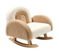 Sunny Filou Fauteuil à Bascule Enfants, Design Arc-en-Ciel, Tissu Teddy, Marron