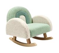Sunny Filou Fauteuil à Bascule Enfants, Design Arc-en-Ciel, Tissu Teddy, Vert