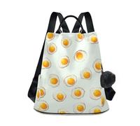 Sunny Fried Eggs Sac à dos de voyage tendance imprimé avec poche arrière zippée pour un usage quotidien
