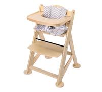 Sunny Fynn Chaise haute en bois, beige | Chaise haute bébé, chaise haute pour enfant avec tablette amovible, set de coussins et ceinture de sécurité | à partir de 9 mois environ - 55,5 x 55 x 80 cm