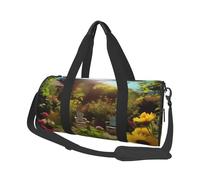 Sunny Garden Sac de voyage en toile imprimée - Sac de sport de gym avec grande capacité pour week-end d'affaires voyage, Noir , Taille unique