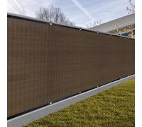 SUNNY GUARD Clôture brise-vue en maille robuste avec œillets en laiton pour jardin, cour, terrasse, jardin et intimité extérieure, marron, 1,2 x 15,2 m.