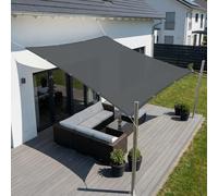 SUNNY GUARD Voile d'ombrage Imperméable 1x2m avec Oeillets Rectangulaire Toile Ombrage UV Protection pour Balcon, Patio, Jardin, Gris Anthracite