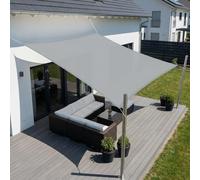 SUNNY GUARD Voile d'ombrage Imperméable 2x2.5m avec Oeillets Rectangulaire Toile Ombrage UV Protection pour Balcon, Patio, Jardin, Gris Clair