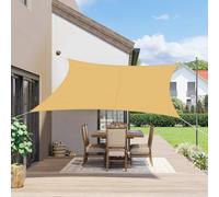 SUNNY GUARD Voile d'ombrage Rectangulaire 2x4m Imperméable Toile Ombrage UV Protection pour Patio Jardin, Terrasse,Extérieur, Balcon,Sable