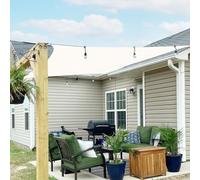 SUNNY GUARD Voile d'ombrage Rectangulaire 3x5m HDPE Respirant Toile Ombrage Une Protection des Rayons UV pour Patio Jardin, Terrasse,Extérieur,Balcon, Crème