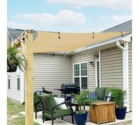 SUNNY GUARD Voile d'ombrage Rectangulaire 3x5m HDPE Respirant Toile Ombrage Une Protection des Rayons UV pour Patio Jardin, Terrasse,Extérieur,Balcon, Sable