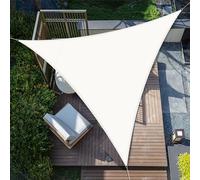 SUNNY GUARD Voile d'ombrage Triangulaire 4x4x4m Imperméable Toile Ombrage UV Protection pour Patio Jardin, Terrasse, Extérieur, Balcon,Crème