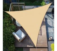 SUNNY GUARD Voile d'ombrage Triangulaire 5x5x5m Imperméable Toile Ombrage UV Protection pour Patio Jardin, Terrasse, Extérieur, Balcon,Sable