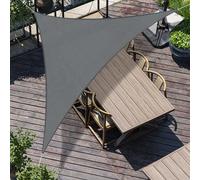 SUNNY GUARD Voile d'ombrage Triangulaire 5x5x7m HDPE Respirant Toile Ombrage Une Protection des Rayons UV pour Patio Jardin, Terrasse,Extérieur,Balcon, Gris Anthracite
