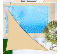 SUNNY GUARD Voile d'ombrage Triangulaire 5x5x7m Imperméable Toile Ombrage UV Protection pour Patio Jardin, Terrasse, Extérieur, Balcon,Sable
