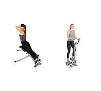 Sunny Health and Fitness 45 Degree Hyperextension Roman Chair, Steel, Grey, One Size + Twister Stepper Machine, Adjustable Stepper, Stairs Step Exercise W/Handlebars & LCD Monitor