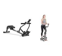 Sunny Health and Fitness Exercise Stepping Machine, Portable Mini Stair Stepper + Power Zone Squat Stand Rack Power Cage - SF-XF9931