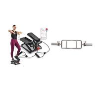 Sunny Health and Fitness Exercise Stepping Machine, Portable Mini Stair Stepper + Smart Compact Adjustable Rowing Machine, 12 Levels Adjustable Resistance