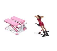 Sunny Health and Fitness Row-N-Ride™ PRO Squat Assist Trainer, Rowing Machine w/Digital Monitor + Adjustable 15 KG Dumbbell Set w/Carry Case, Space Saver, Secure Quick-Lock
