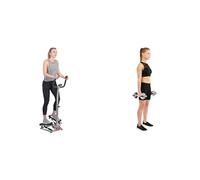 Sunny Health and Fitness Row-N-Ride™ Pro Squat Assist Trainer, Rowing Machine w/Digital Monitor + Exercise Stepping Machine, Portable Mini Stair Stepper for Home, Desk Or Office Workouts