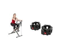 Sunny Health and Fitness Row-N-Ride™ Pro Squat Assist Trainer, Rowing Machine w/Digital Monitor + Locking Collar Clamps with Quick Release for Olympic Barbells for Pro Training