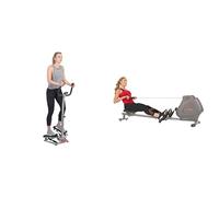 Sunny Health and Fitness Row-N-Ride™ Pro Squat Assist Trainer, Rowing Machine w/Digital Monitor + Magnetic Underdesk/Standing Portable Ellittical Machine